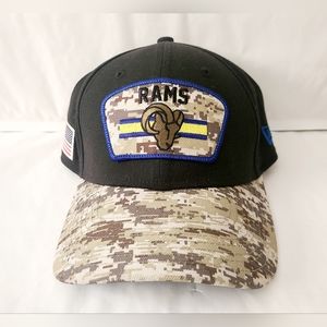 Los Angeles Rams HAT New Era 3930 NFL Team Salute To Service Stretch FITTED Hat